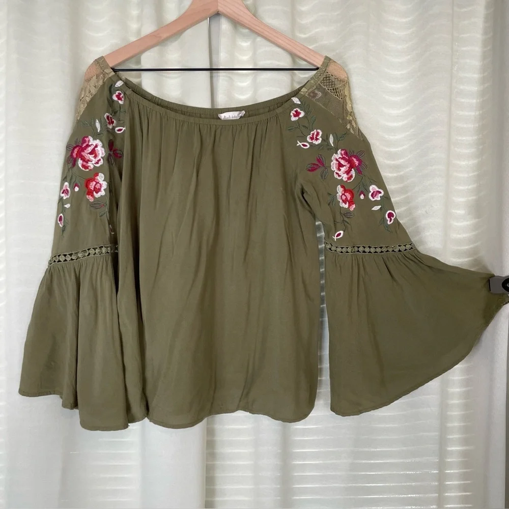 Altar’d State Embroidered Rayon Crop Top - Picture 1 of 12